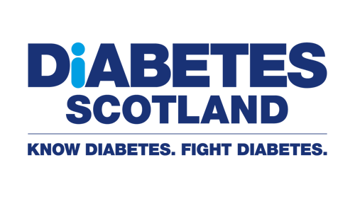 Blue text Diabetes Scotland Know Diabetes Fight Diabetes