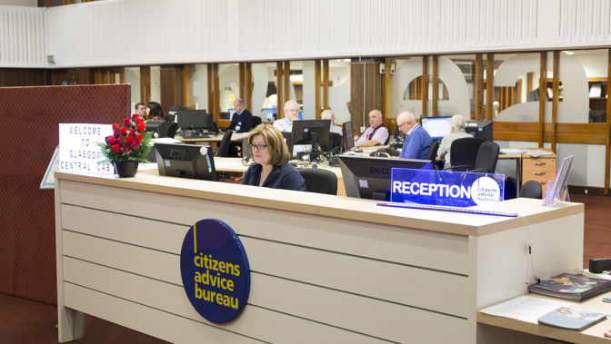 Citizens advice bureau desk at the Mitchell