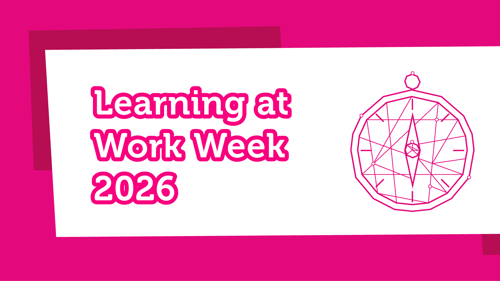Learning at Work Week in pink text
