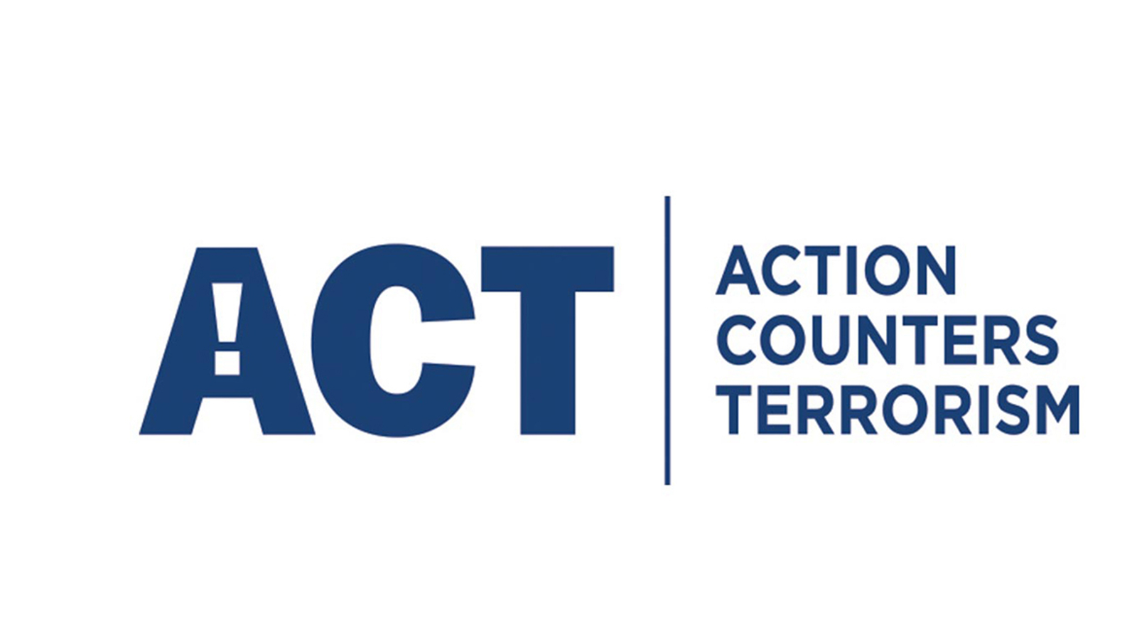 A logo for ACT action counters terrorism