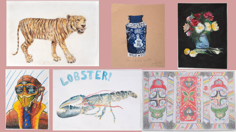 collage of paintings 