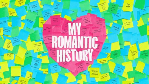 A love heart image made up of colourful post-it notes