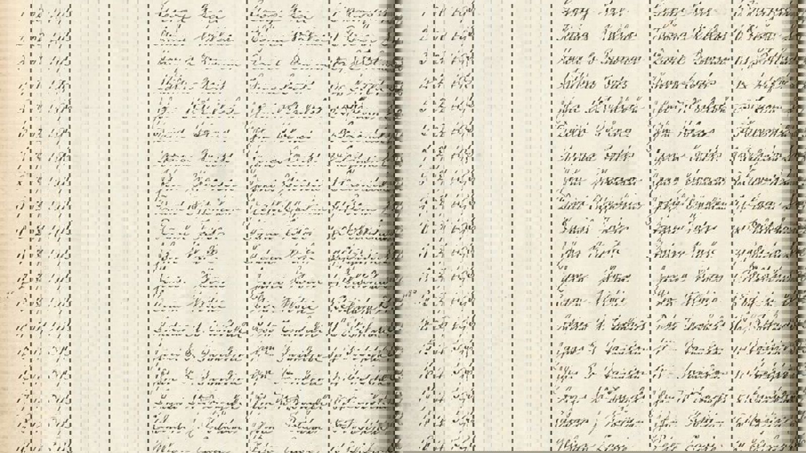 A page of a register, with handwritten names of parents and guardians using fountain pen.