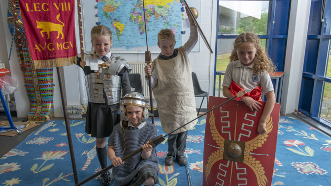Dressing up as Romans at Glasgow Museums Resource Centre