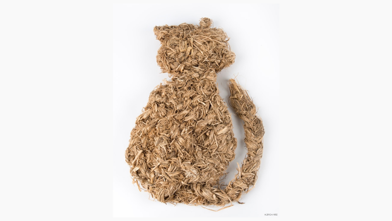 Artwork of cat made from grass