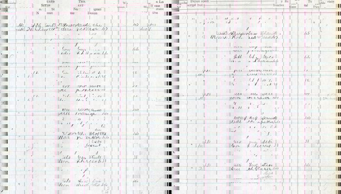 A photocopy of a rent roll from the new housing scheme which includes properties in Mosspark and the names of residents who lived there.