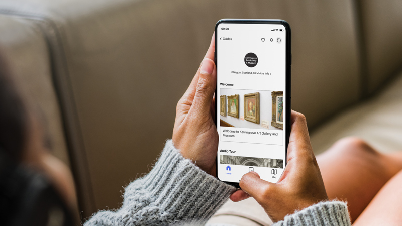 Photograph showing Kelvingrove's Free Digital Guide on Bloomberg Connects